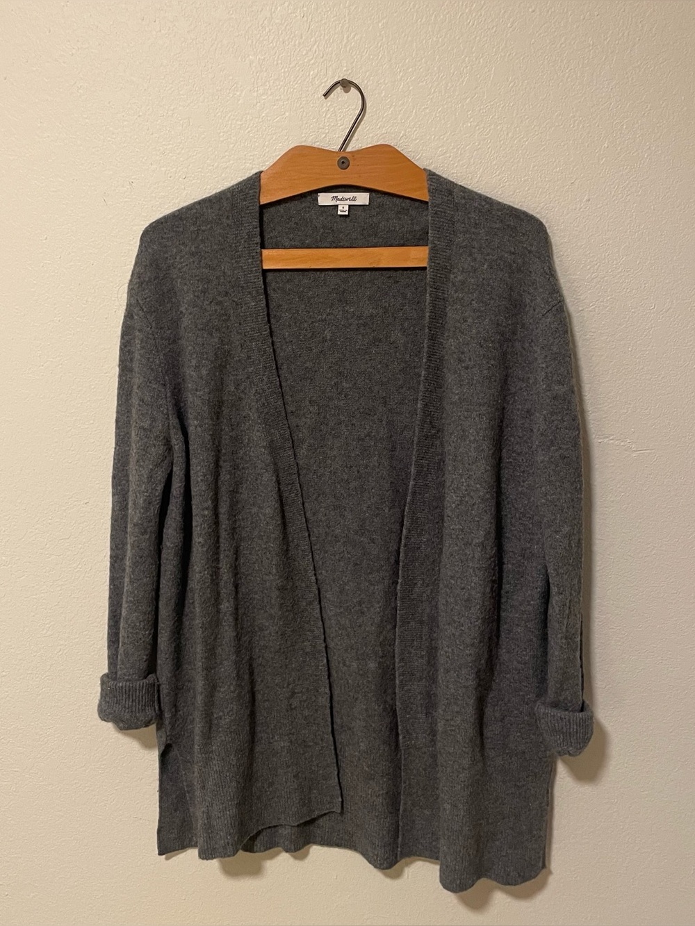 Madewell Charcoal Open-Front Cardigan